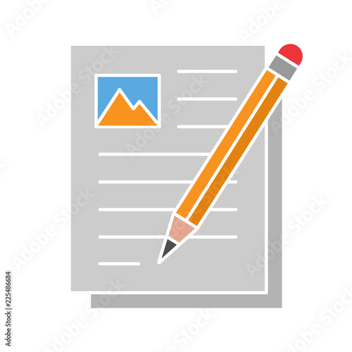 Writing essay glyph color icon