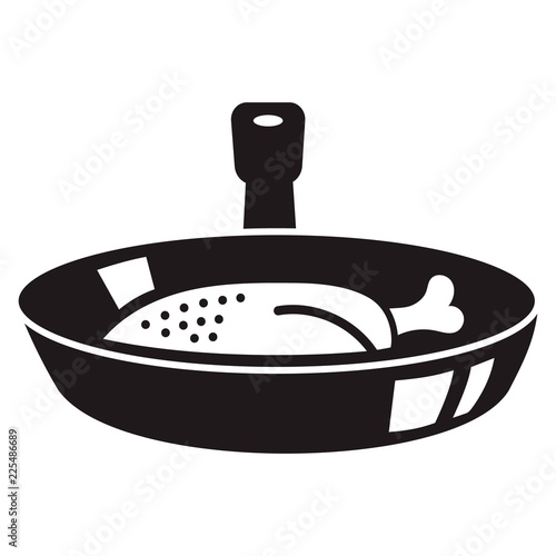 Meat in griddle icon. Simple illustration of meat in griddle vector icon for web design isolated on white background