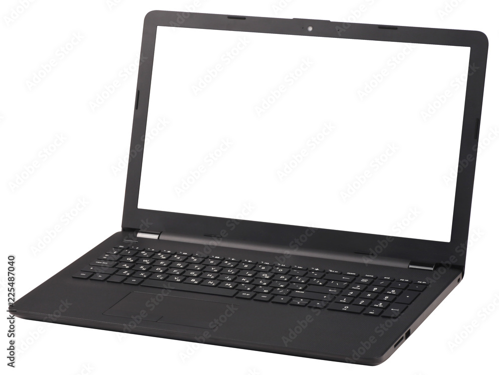 Black laptop isolated on white background. Black laptop isolated on white background.
