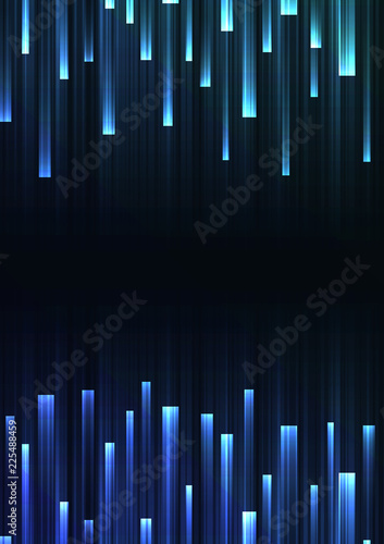 blue overlap pixel speed in dark background  geometric layer motion backdrop  simple technology template  vector illustration