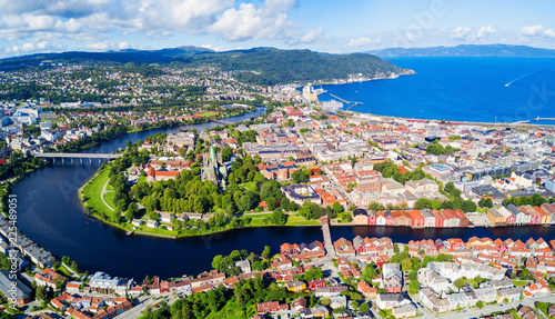 Trondheim aerial panoramic view photo