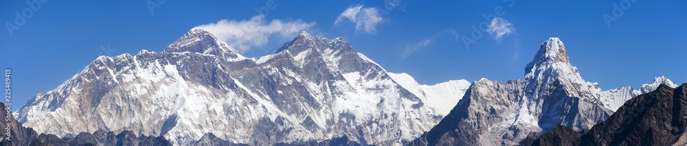 view of Mount Everest and Lhotse view of Mount Everest and Lhotse