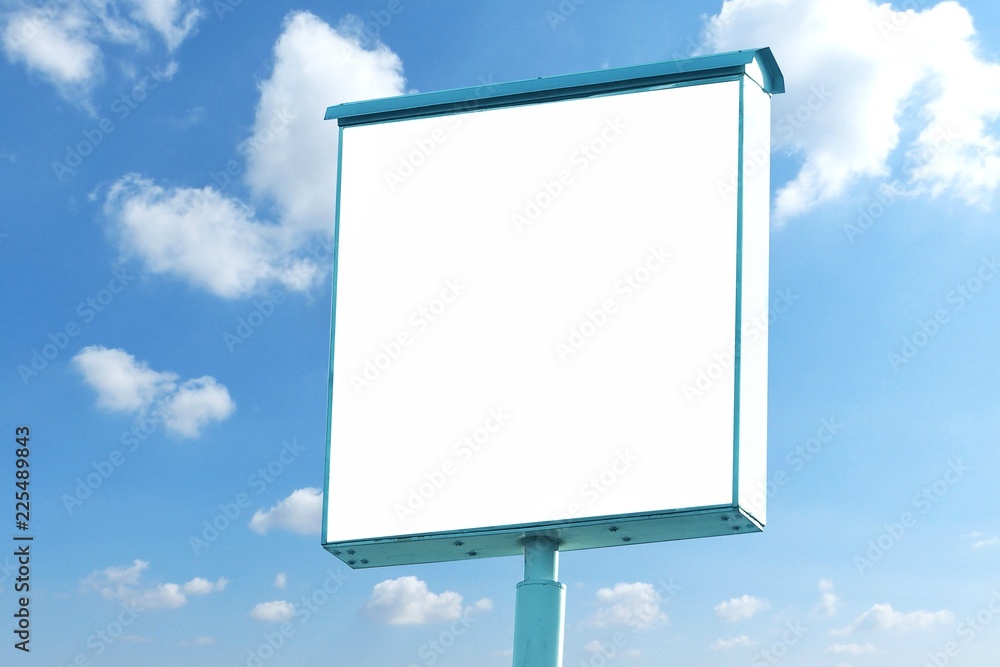 Billboard - Square Blank Billboard with empty screen and beautiful cloudy sky for outdoor advertising poster,Copy space banner ready for your advertisement design or mock up text.Business Concept. Billboard - Square Blank Billboard with empty screen and beautiful cloudy sky for outdoor advertising poster,Copy space banner ready for your advertisement design or mock up text.Business Concept.