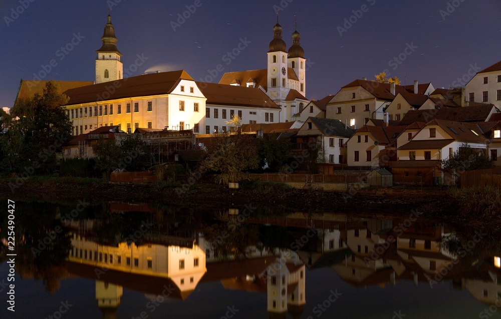  Telc or Teltsch town mirroring in pond