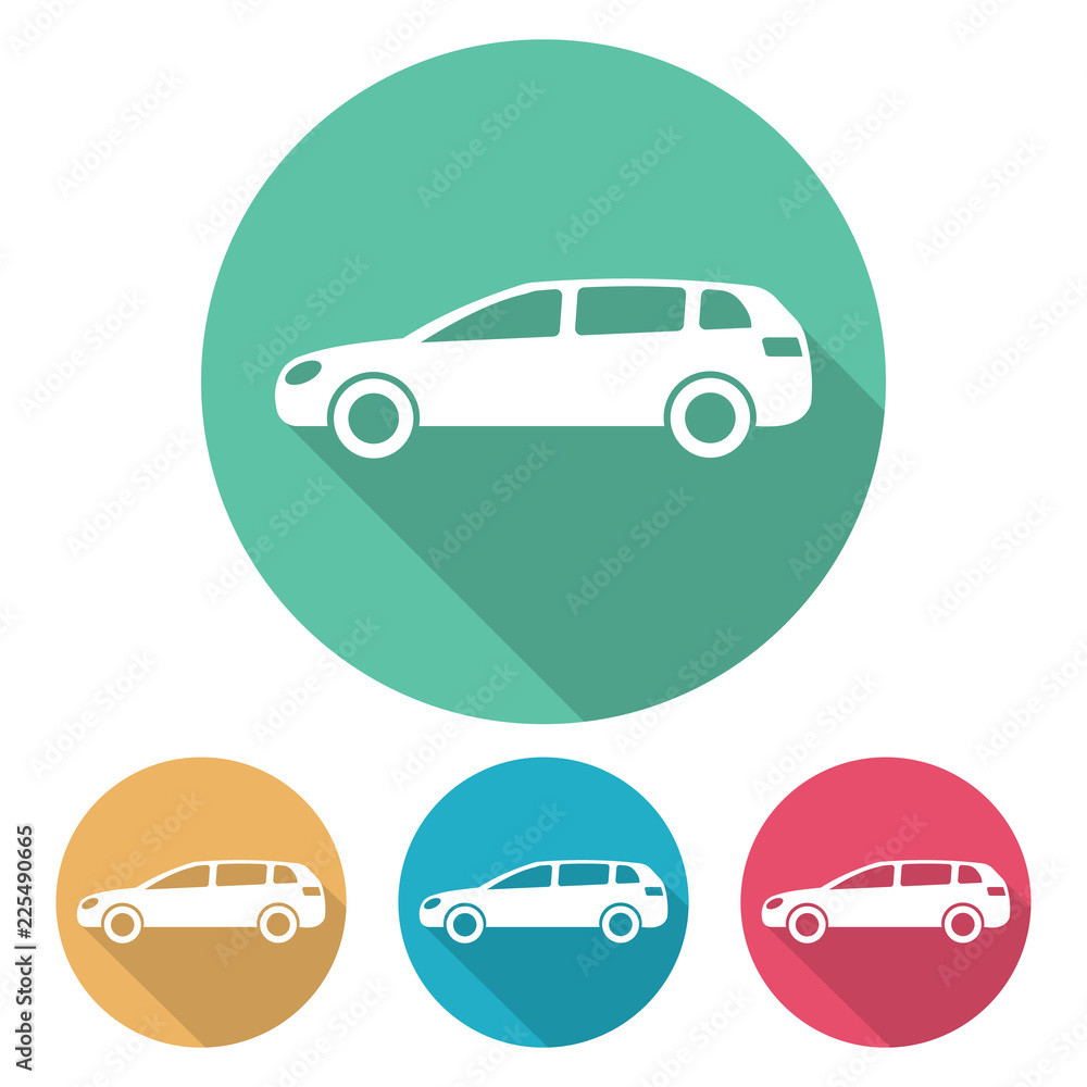 Set of four flat style cars Set of four flat style cars