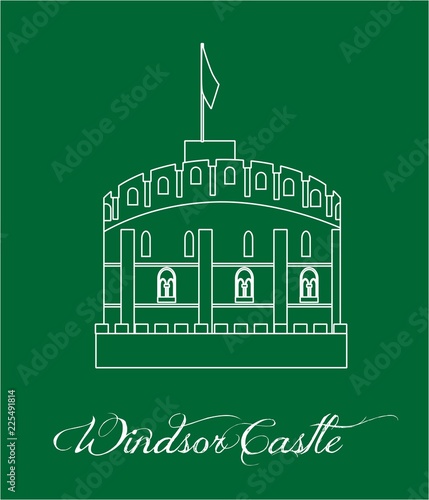 the illustration with the beautiful tower of UK