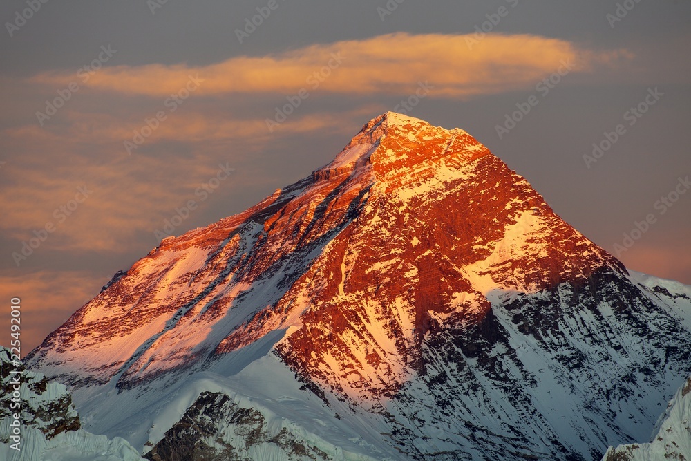 Evening colored view of Mount Everest