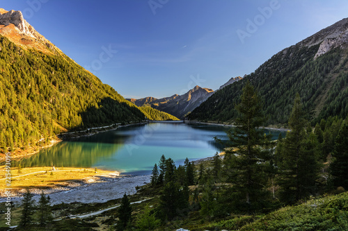 Fototapeta Naklejka Na Ścianę i Meble -  Lappago Lake (Neves Lake) - A Glacier Lake situated in The Alps Valley (Aurina Valley)