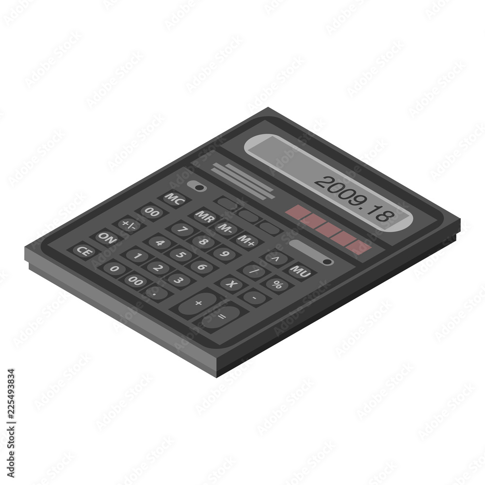 Calculator icon. Isometric of calculator vector icon for web design isolated on white background Calculator icon. Isometric of calculator vector icon for web design isolated on white background