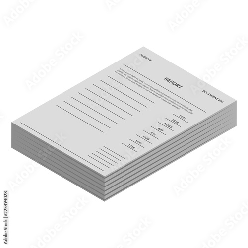 Report paper icon. Isometric of report paper vector icon for web design isolated on white background