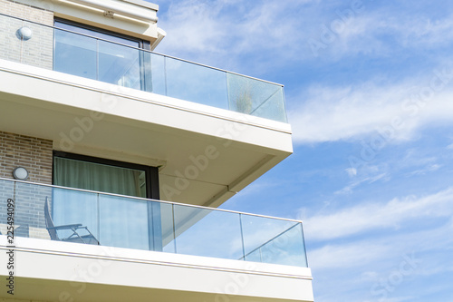Obraz na płótnie View of a house with balcony on a sunny day