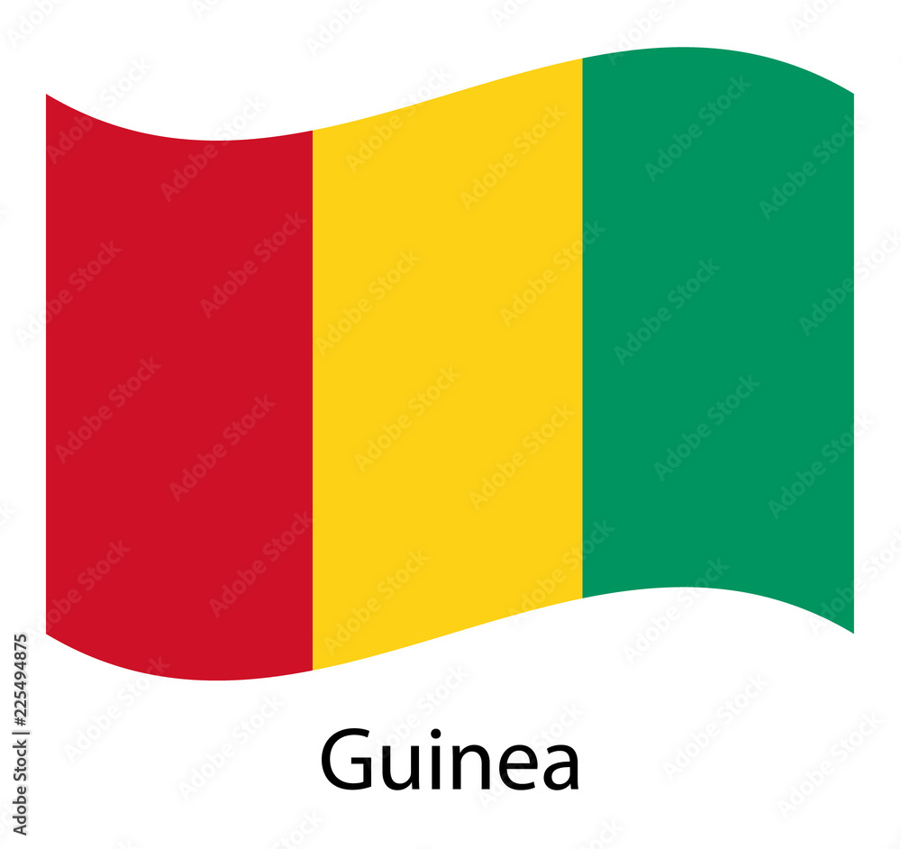 Obraz premium Waving the Guinea flag isolated background