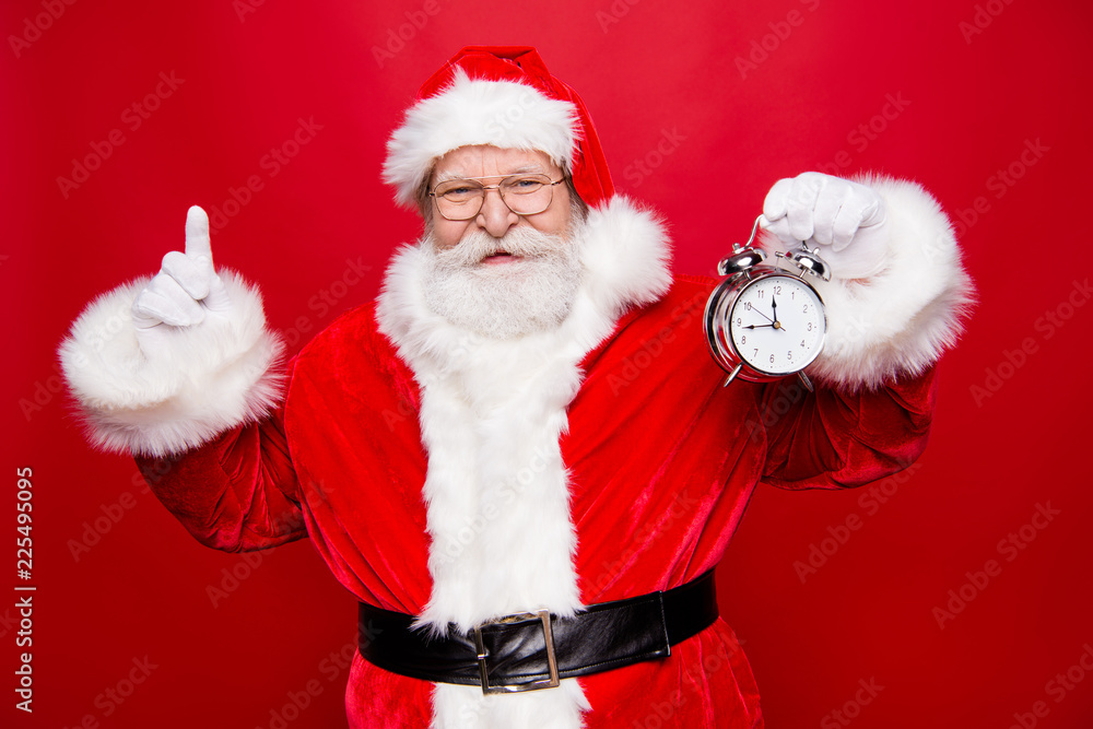 Holly jolly x mas coming! Punctual free time concept. Stylish ma