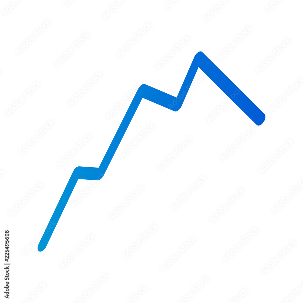 Blue line graph icon. Isometric of blue line graph vector icon for web design isolated on white background Blue line graph icon. Isometric of blue line graph vector icon for web design isolated on white background