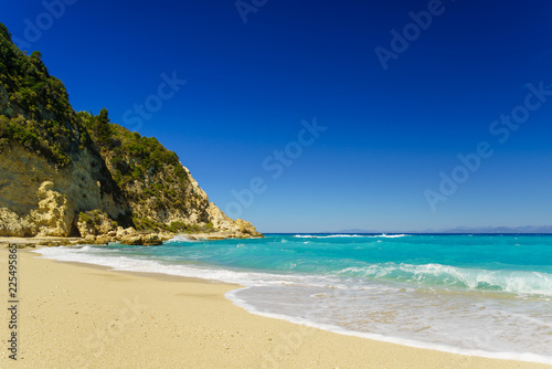 Blue waters of Ionian sea, near Agios Nikitas, Lefkada