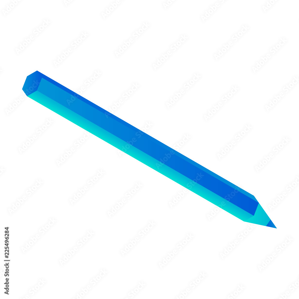 Blue pencil icon. Isometric of blue pencil vector icon for web design isolated on white background Blue pencil icon. Isometric of blue pencil vector icon for web design isolated on white background