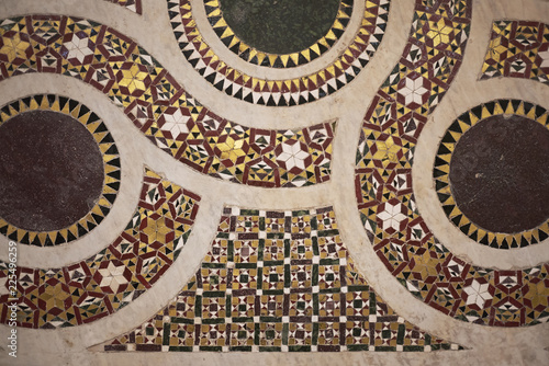 Photography Cefalu, Italy - September 09, 2018: detail of the Cathedral of Cefalu floor