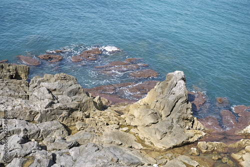 Cefalu, Italy - September 09, 2018: View of the sea from Bastione di Capo Marchiafava photo