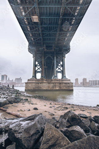 Riverbank under bridge
