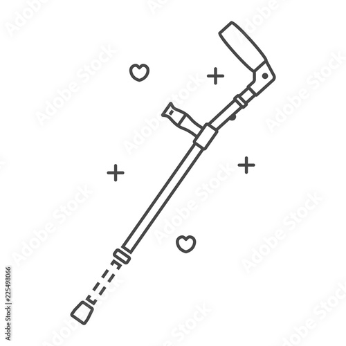 Elbow crutch icon. Outline elbow crutch vector icon for web design isolated on white background