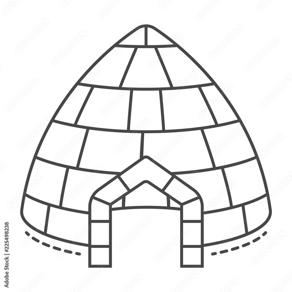 Ice igloo icon. Outline ice igloo vector icon for web design isolated on white background Ice igloo icon. Outline ice igloo vector icon for web design isolated on white background