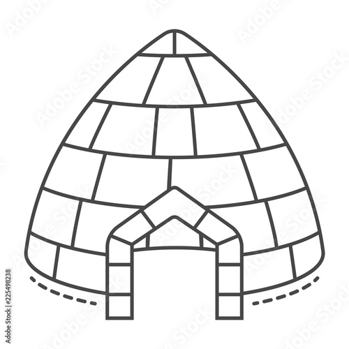 Ice igloo icon. Outline ice igloo vector icon for web design isolated on white background