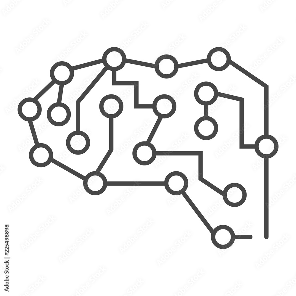 Neural brain icon. Outline neural brain vector icon for web design isolated on white background Neural brain icon. Outline neural brain vector icon for web design isolated on white background