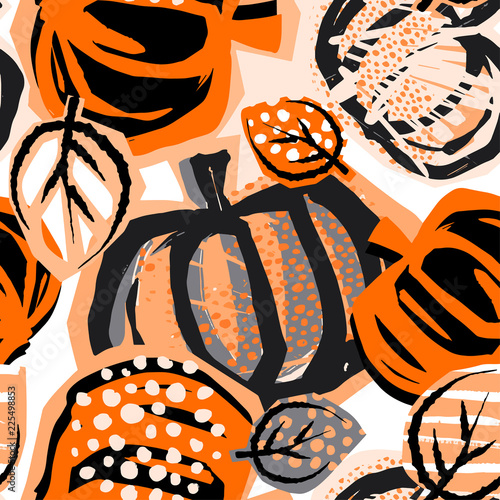 Thanksgiving pumpkin seamless pattern