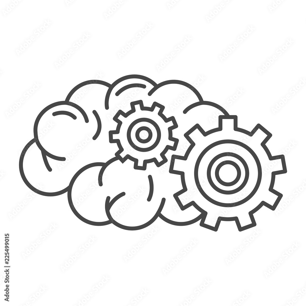 Brain thinking icon. Outline brain thinking vector icon for web design isolated on white background Brain thinking icon. Outline brain thinking vector icon for web design isolated on white background