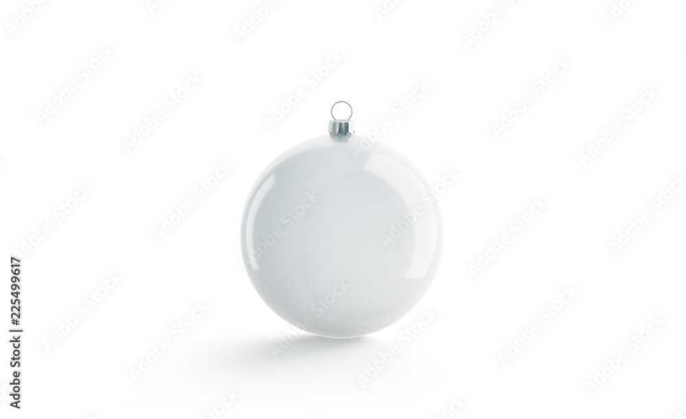 Blank white christmas ball for tree mock up, isolated, 3d rendering. Empty xmas toy for pine mockup. Clear new year decoration bal template. Festive sphere adornment for branding identity Blank white christmas ball for tree mock up, isolated, 3d rendering. Empty xmas toy for pine mockup. Clear new year decoration bal template. Festive sphere adornment for branding identity