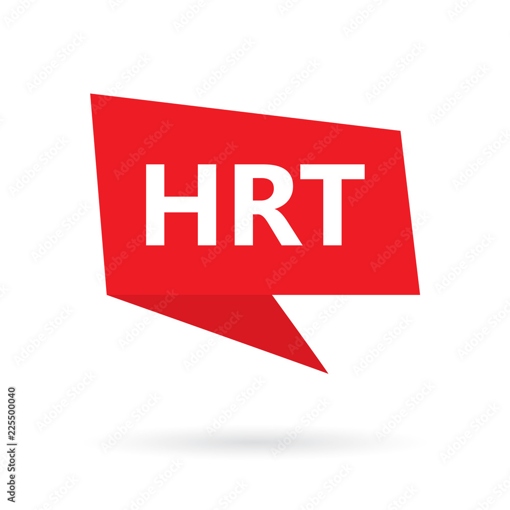 Fototapeta premium HRT (Hormone Replacement Therapy) word on a speach bubble- vector illustration