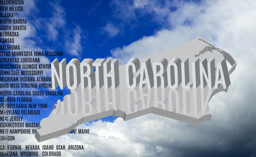  North Carolina inscription on sky background