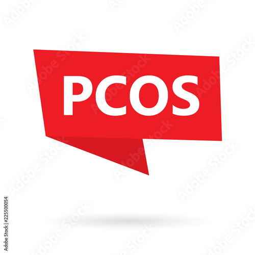 PCOS (Polycystic ovary syndrome) word on a speach bubble- vector illustration