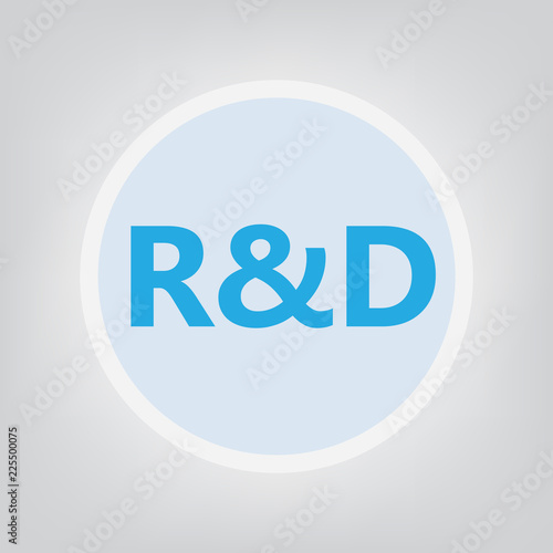 R&D (Research and development) acronym- vector illustration