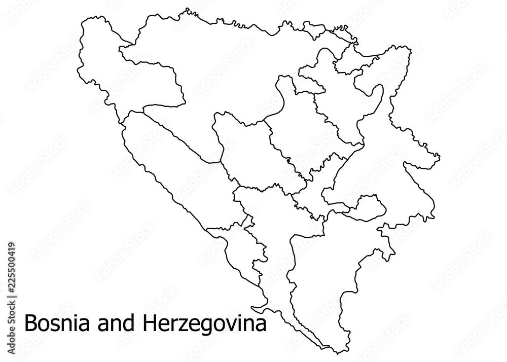 Bosnia and Herzegovina border on a white background circuit	
