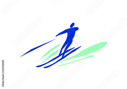 Recreation, sports, activity. Man on water skiing. Pictogram.
