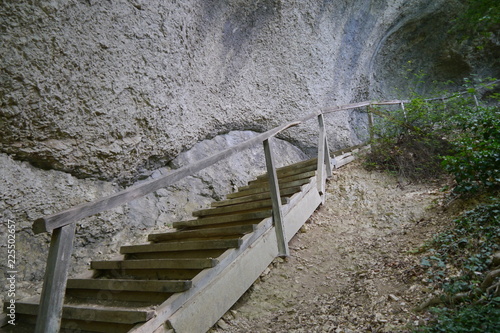 Treppe an Felswand im Park Inzigkofen photo