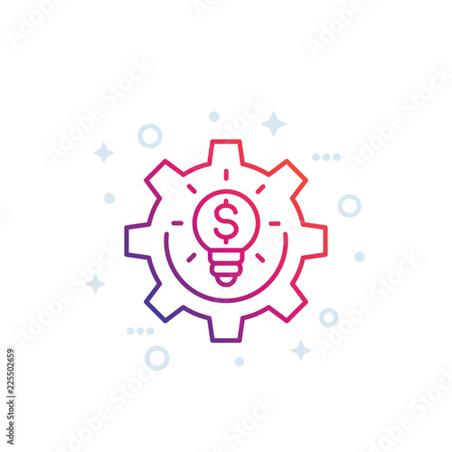 innovations, fintech line icon on white