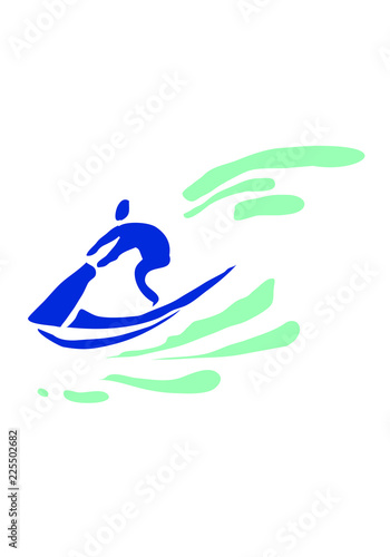 Recreation, sports, activity. The man on the aquabike. Pictogram.