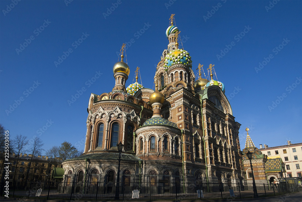 The Church of the Savior on Spilled Blood Saint-Petersburg Russia. Church was built in 1883-1907.