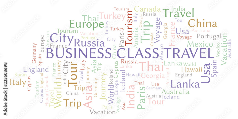 Business Class Travel word cloud.