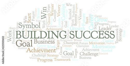 Building Success word cloud.