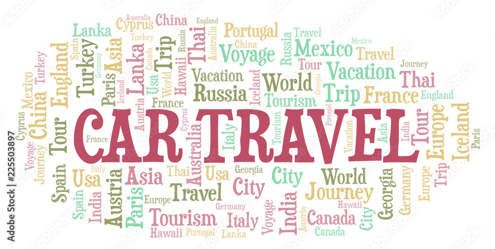 Fototapeta premium Car Travel word cloud.
