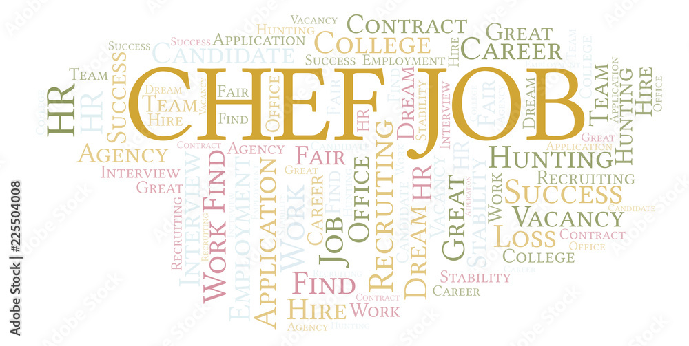 Fototapeta premium Chef Job word cloud.