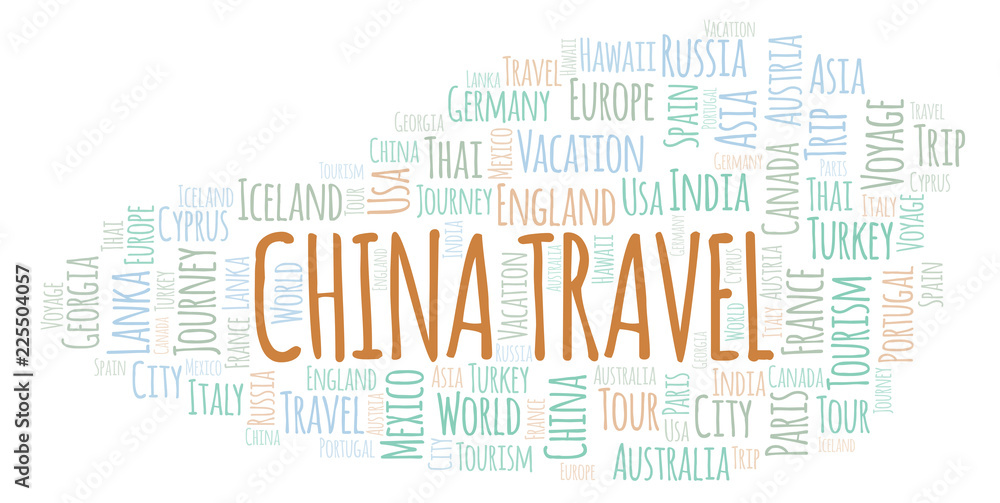 Fototapeta premium China Travel word cloud.