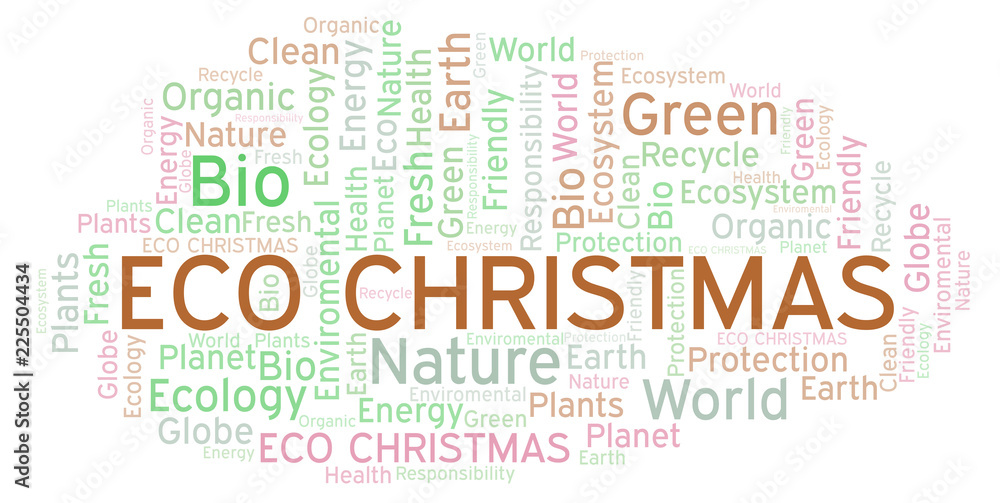 Eco Christmas word cloud. Eco Christmas word cloud.