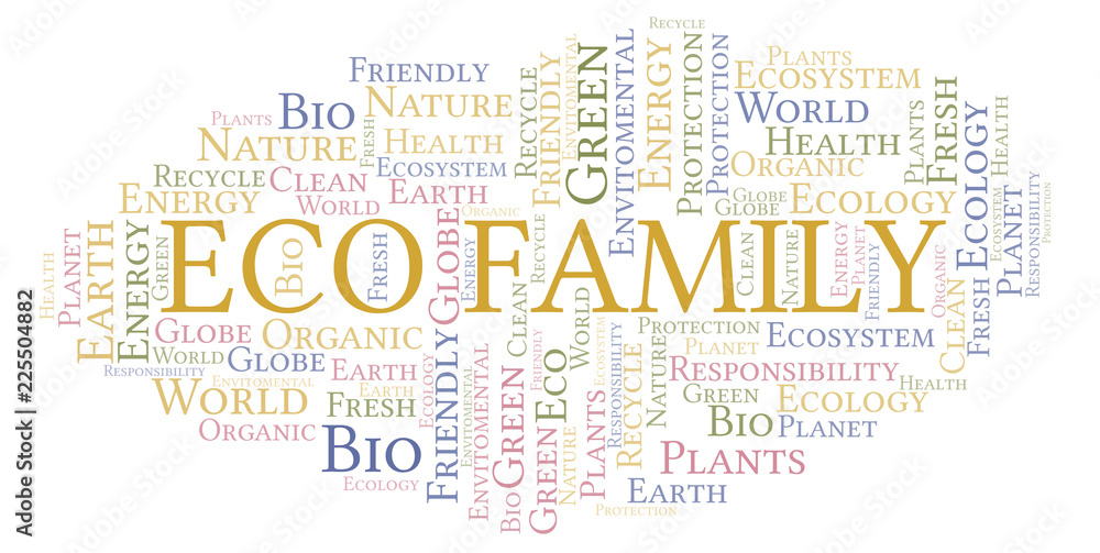 Eco Family word cloud. Eco Family word cloud.