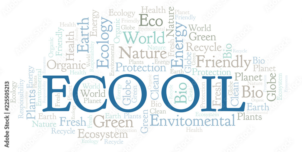 Obraz premium Eco Oil word cloud.