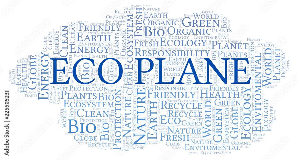 Obraz premium Eco Plane word cloud.