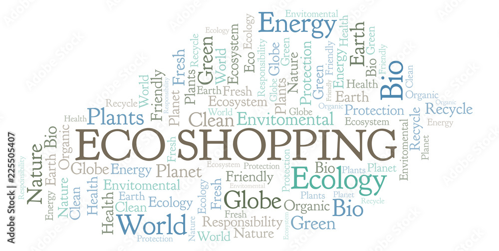 Obraz premium Eco Shopping word cloud.
